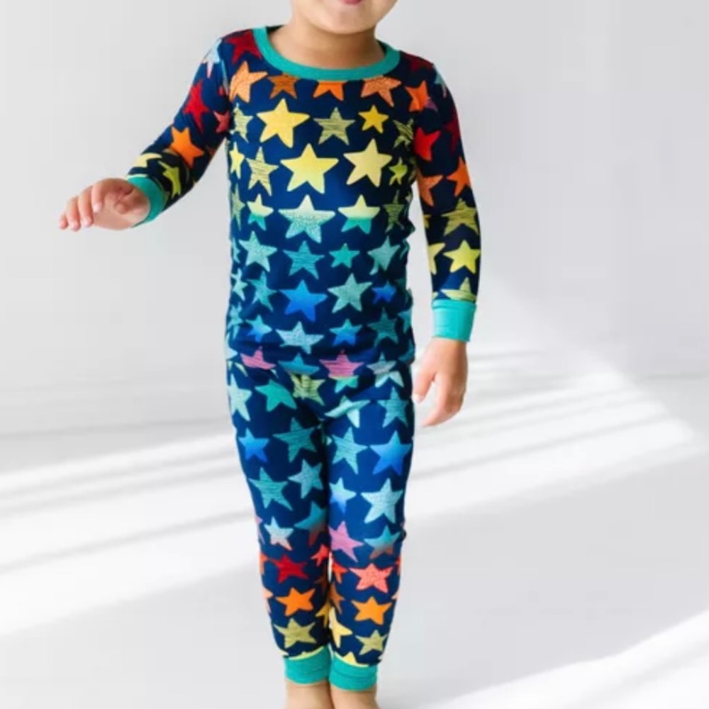 NWT Little Sleepies Shades of Stars viscose pajama set